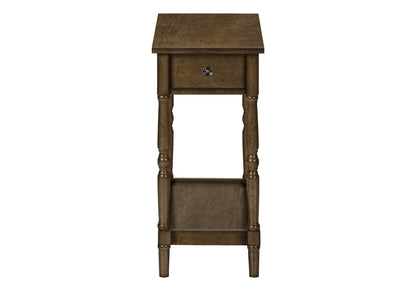 Accent End Table, 2 Tier, Storage Drawer, Traditional Stylish Design