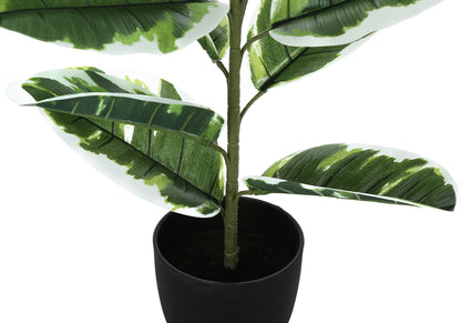 27" Tall, Artificial Plant, Rubber, Indoor, Faux, Fake, Table, Greenery, Potted, Real Touch, Decorative - Green / Black