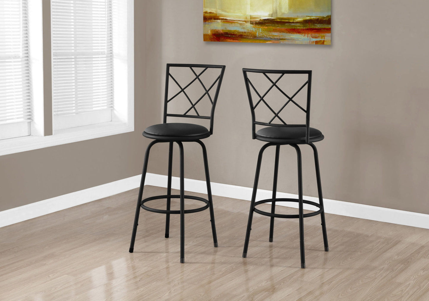 Swivel Stool Bar Height, Contemporary & Modern Style (Set of 2)