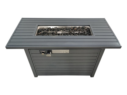 Outdoor Fire Pit Table With Lid, Durable Construction - Gray