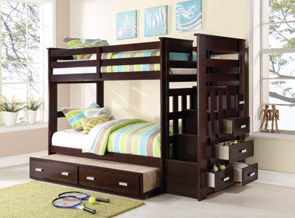 Allentown - Twin / Twin Bunk Bed With Trundle Storage - Espresso