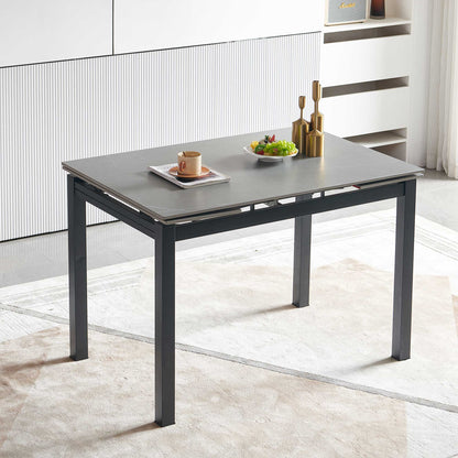 Ceramic Modern Rectangular Expandable Dining Room Table For Space-Saving Kitchen Small Space Table