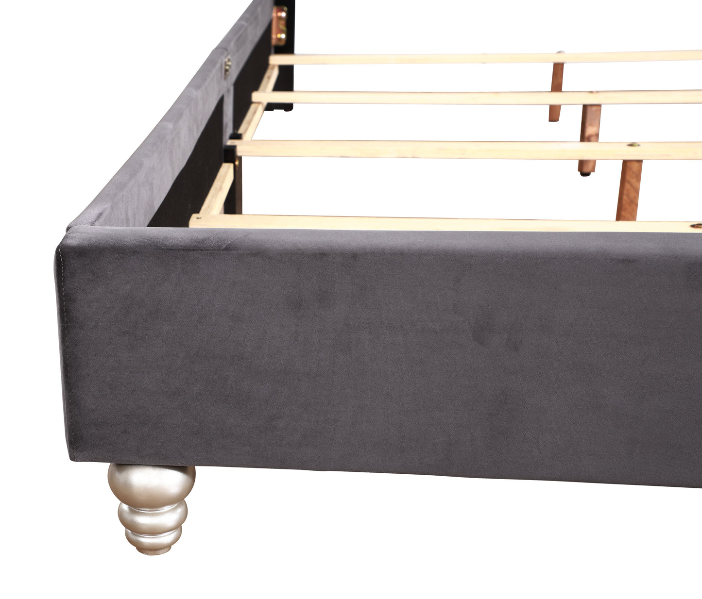 Upholstered Velvet Bed Transitional