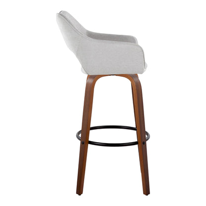 Mustang - Contemporary Fixed Height Barstool With Swivel & Round Footrest (Set of 2)