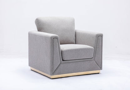 Valin - Linen Chair For Living Room - Gray