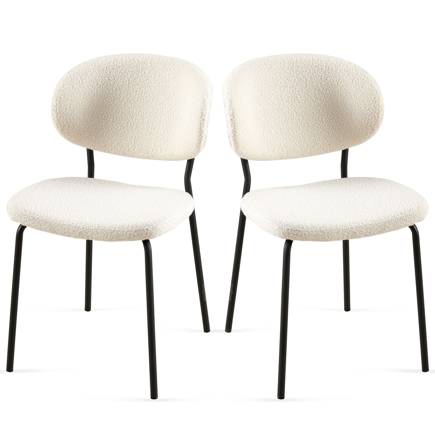 Boucle Dining Chairs, Dining Chairs With Metal Legs For Dining Room, Kitchen, Living Room