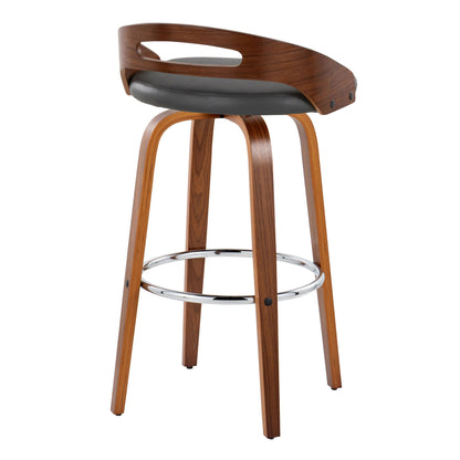 Cassis - Contemporary Fixed Height Barstool With Swivel With Round Footrest (Set of 2)