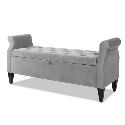 Jacqueline - Tufted Roll Arm Storage Bench