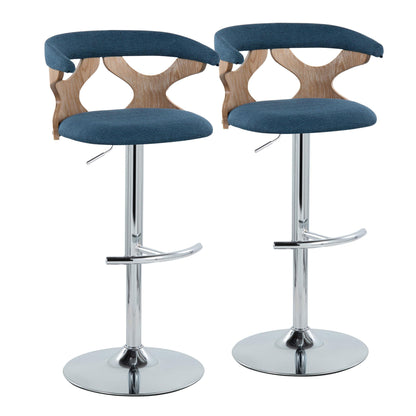 Gardenia - Contemporary Adjustable Barstool With Swivel / Rounded T Footrest (Set of 2)