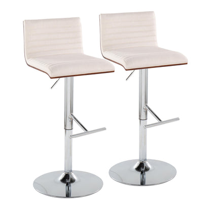 Mason - Contemporary Adjustable Barstool & Swivel With Straight T Footrest (Set of 2)