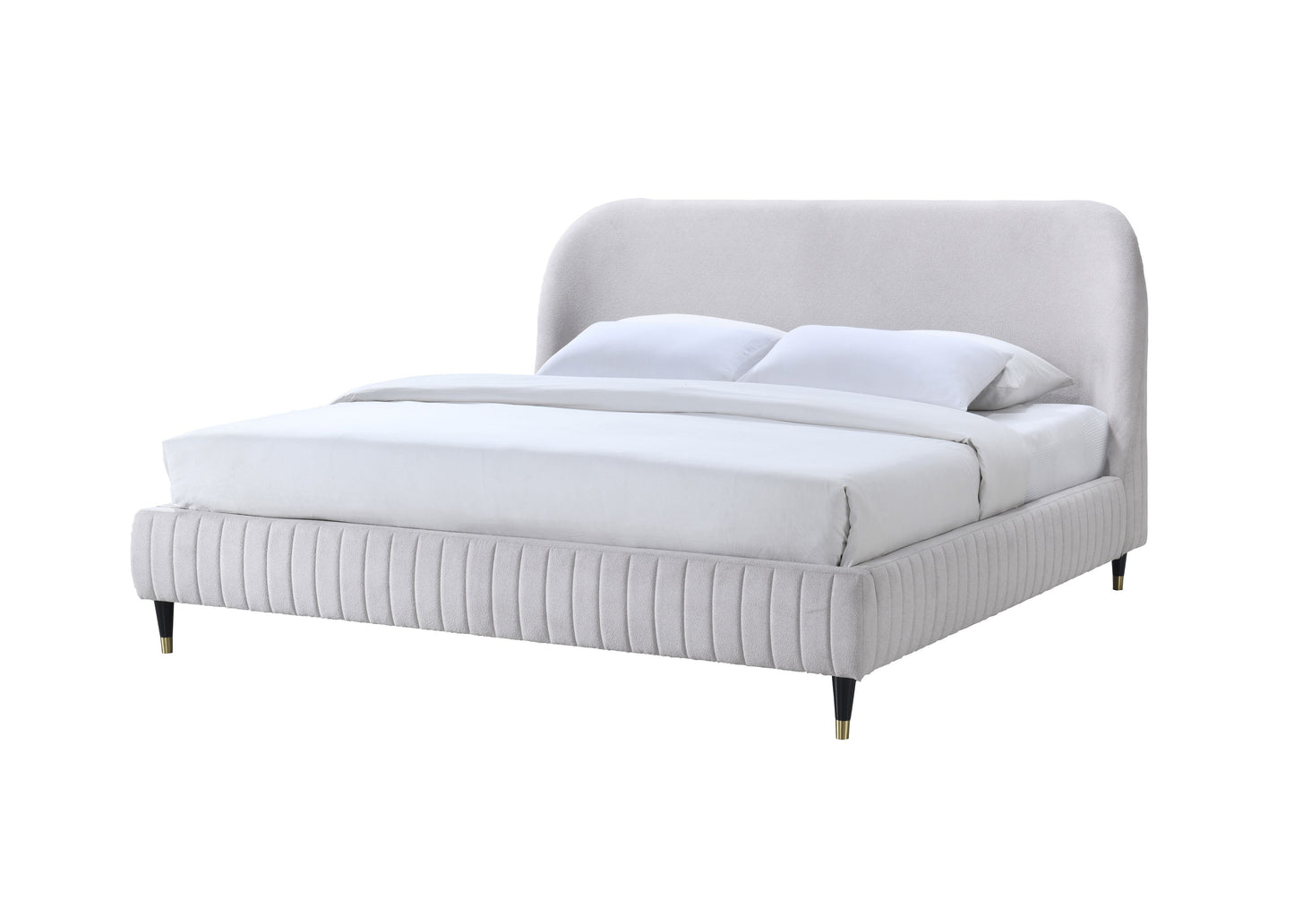 Queen Upholstered Bed - Beige