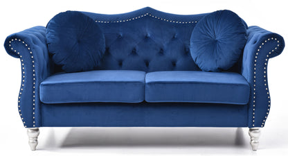 Stylish Flared Arm Loveseat