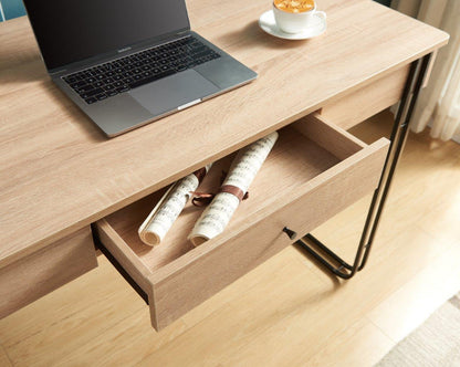 Computer Desk Writing Desk With One Drawer, Metal Legs And USB Outlet Port