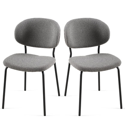 Boucle Dining Chairs, Dining Chairs With Metal Legs For Dining Room, Kitchen, Living Room