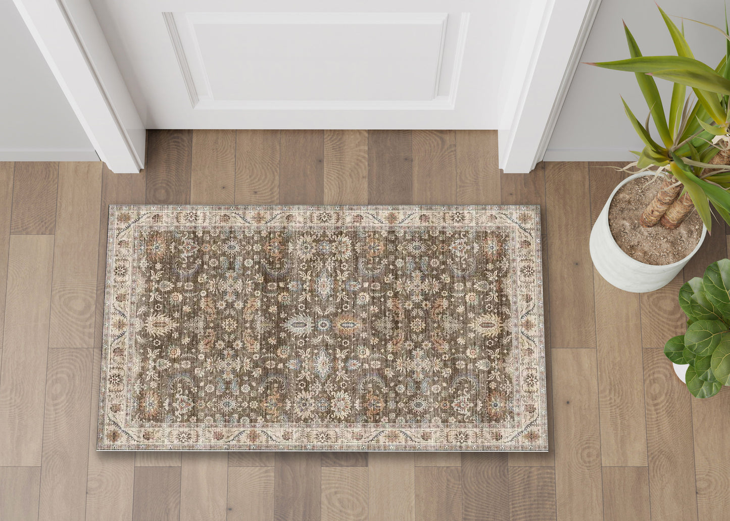 Fenix - Accent Rug - Brown / Ivory