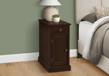 Accent End Table, Storage Drawer, Versatile Design - Espresso