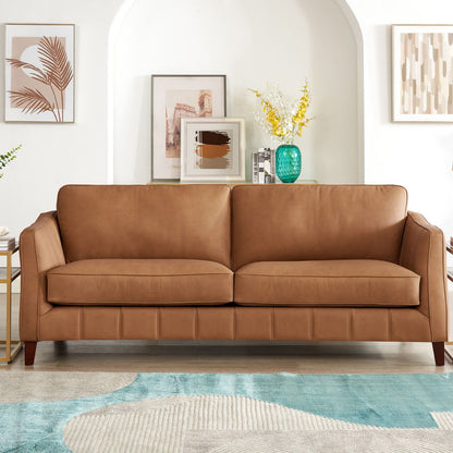 Aria-Top Grain Leather Sofa Couch - Brown