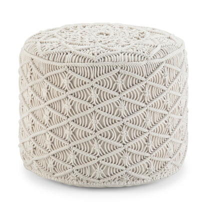 Coates - Round Macrame Pouf - Natural