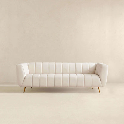 Lamattina - Genuine Italian Leather Channel Tufted Sofa