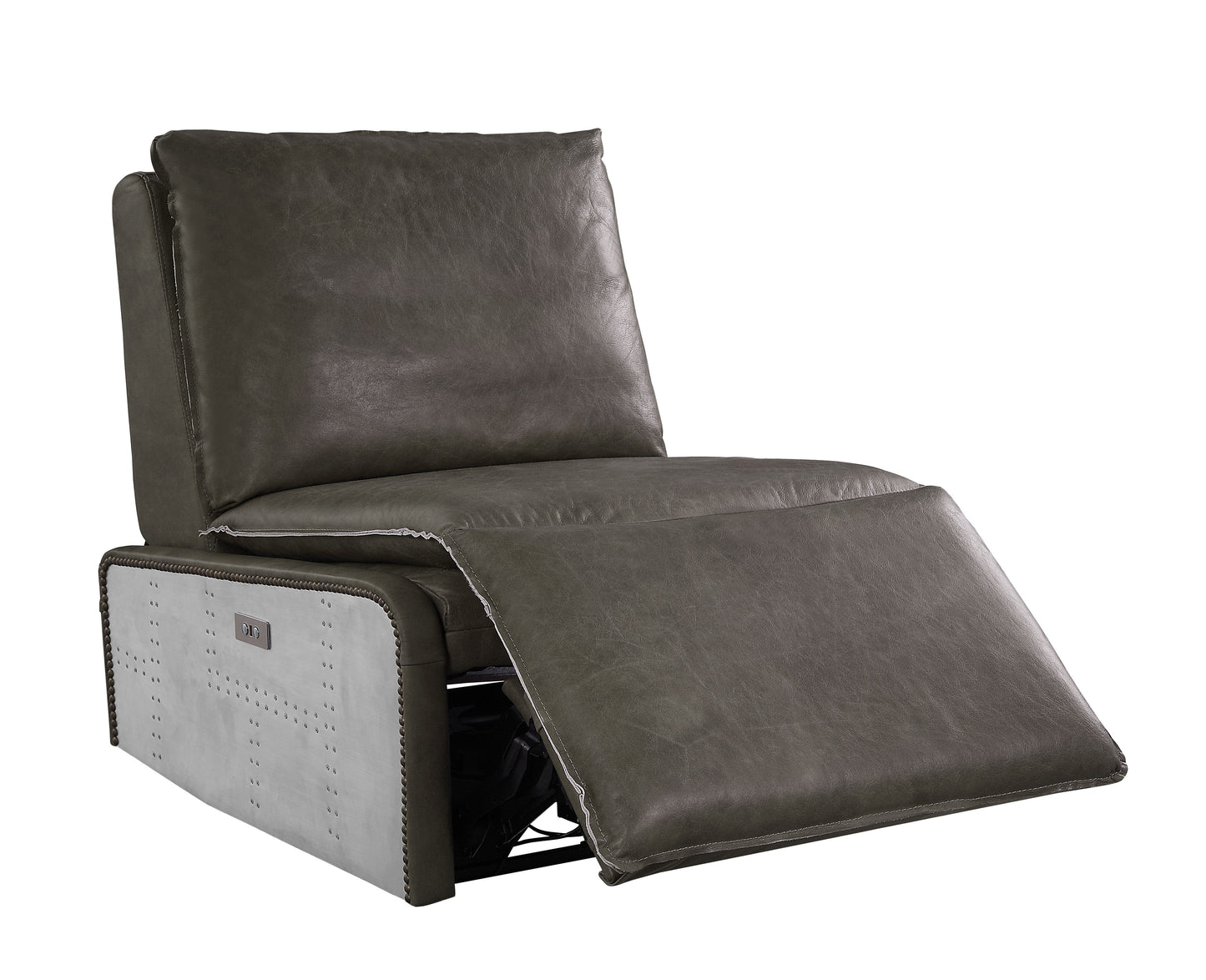 Metier - Power Motion Recliner - Gray / Aluminum