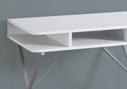 Computer Desk For Home Office, Laptop, Storage Shelves, Modern Convenient Design - White