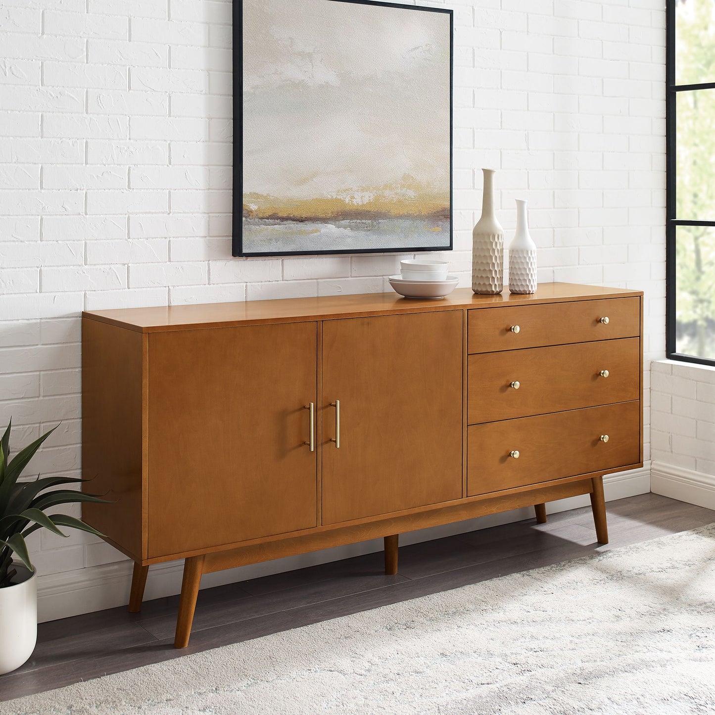 Mid-Century Modern Minimalist 2 Door Sideboard