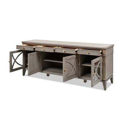 Dauphin - TV Stand Storage Display Console Table - Gray Cashmere