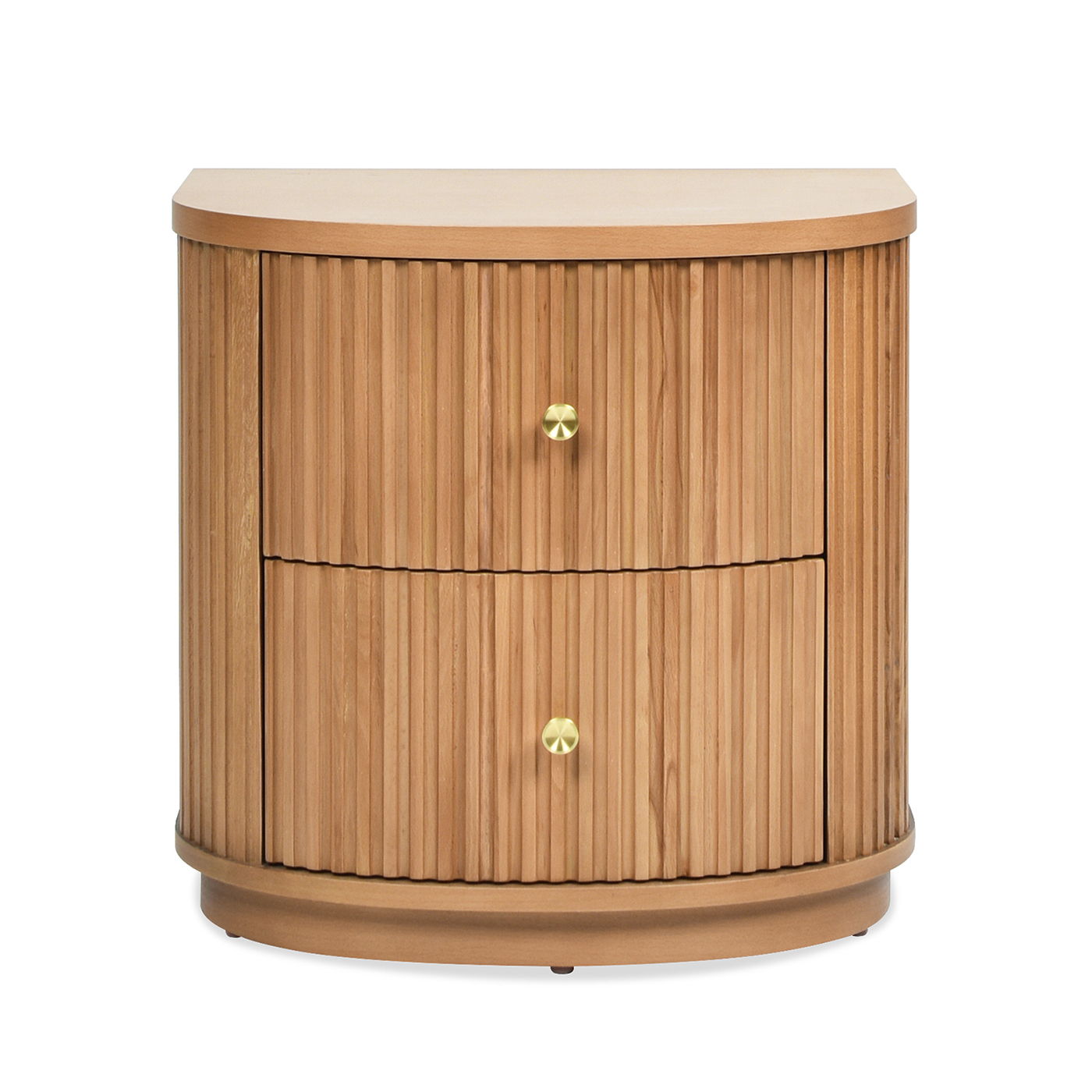 Valentine - 2 Drawer Storage Side Table - Natural Brown Beech