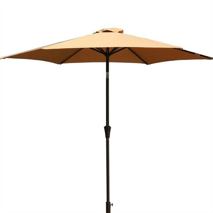 8.8' Outdoor Aluminum Patio Umbrella With 42 Pound Round Resin Umbrella Base