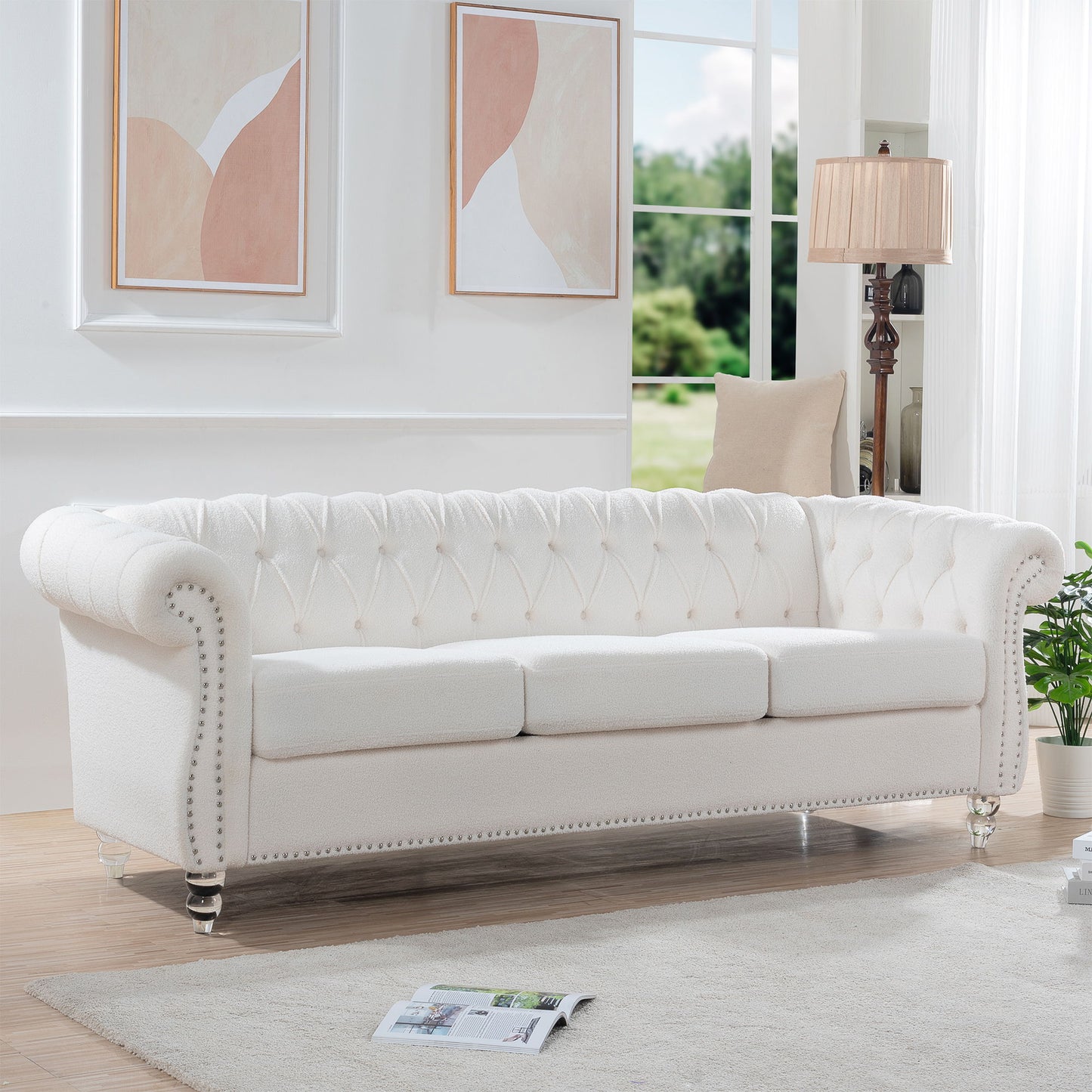 Rolled Arm Chesterfield 3 Seater Sofa