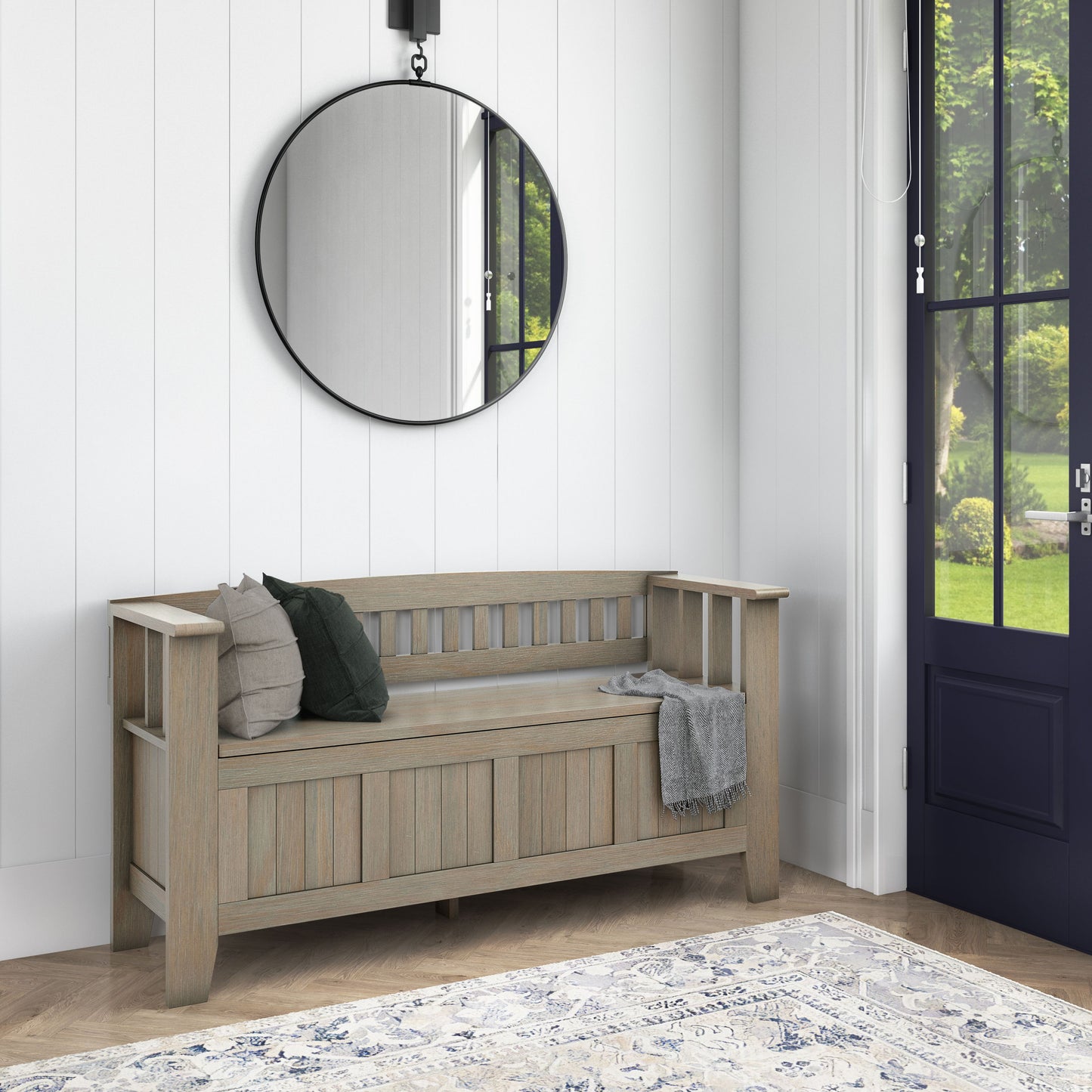 Acadian - Entryway Storage Bench, Handcrafted