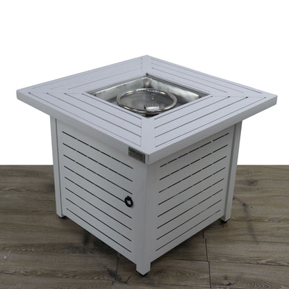 Outdoor Fire Pit Table With Lid - White Line