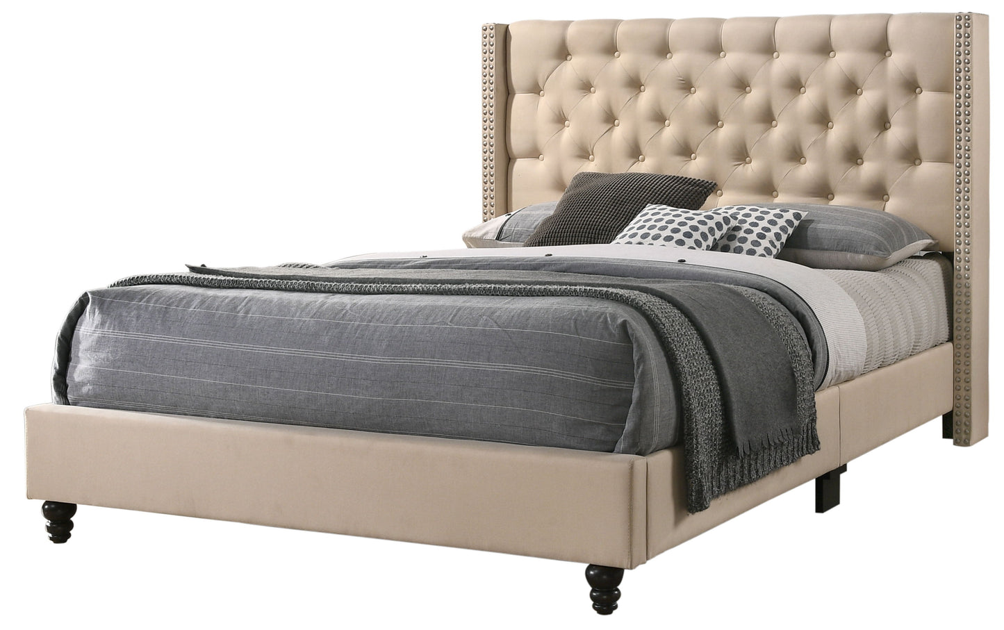 Nailhead Bed Transitional Vibrant