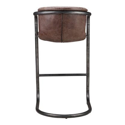 Freeman - Barstool Leather (Set of 2) - Grazed Brown