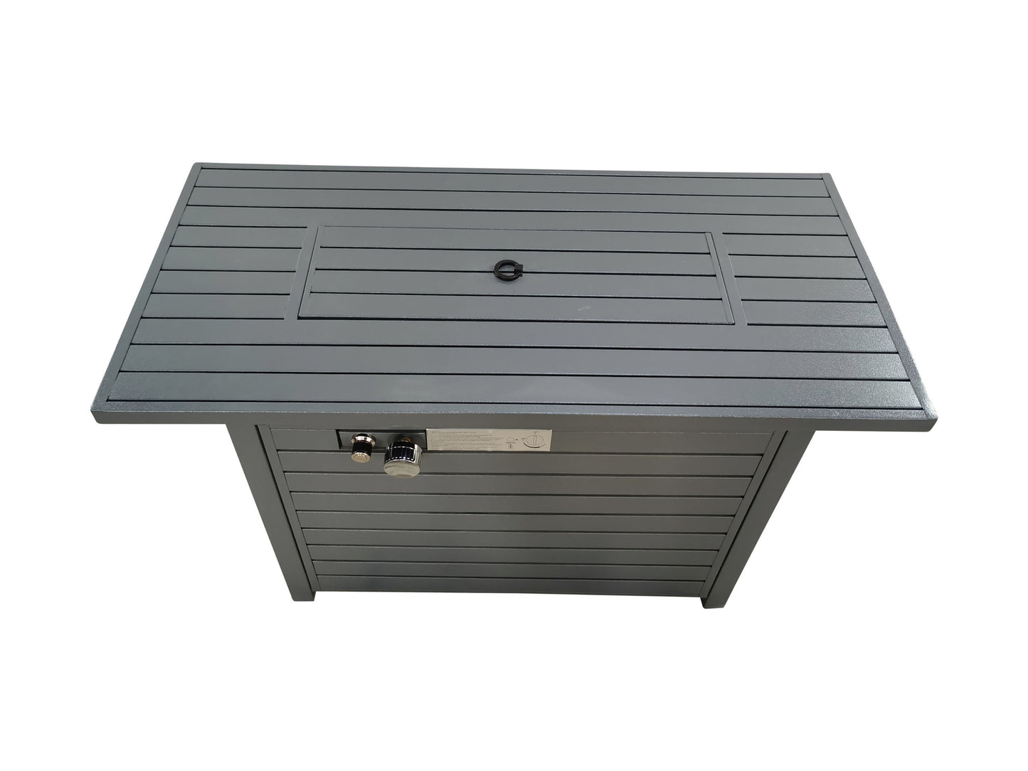 Propane Outdoor Fire Pit Table With Lid - Gray