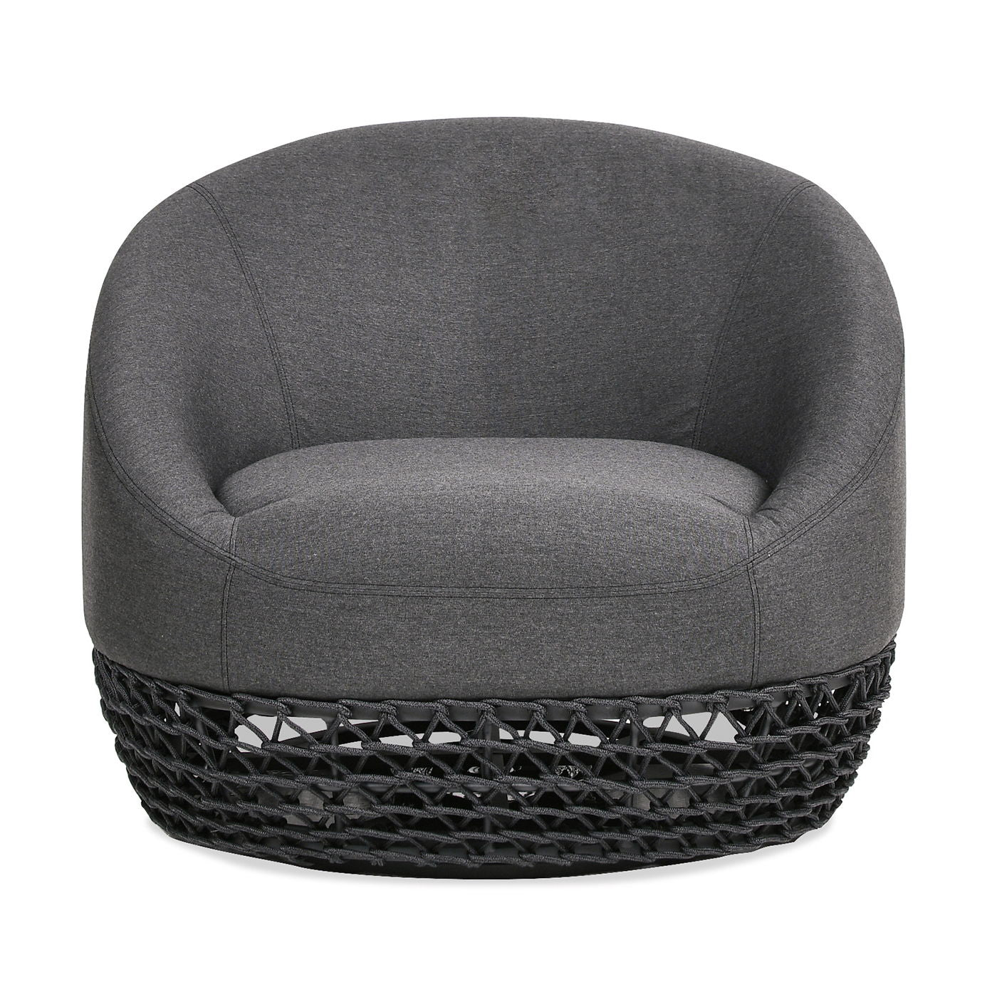 Willow - Upholstered Patio Deep Seating Armchair - Graphite Gray / Black