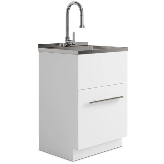 Metro - Laundry Cabinet & Faucet And Stainless Steel Sink