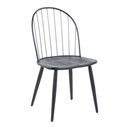 Riley - Industrial High Back Armless Chair (Set of 2) - Black