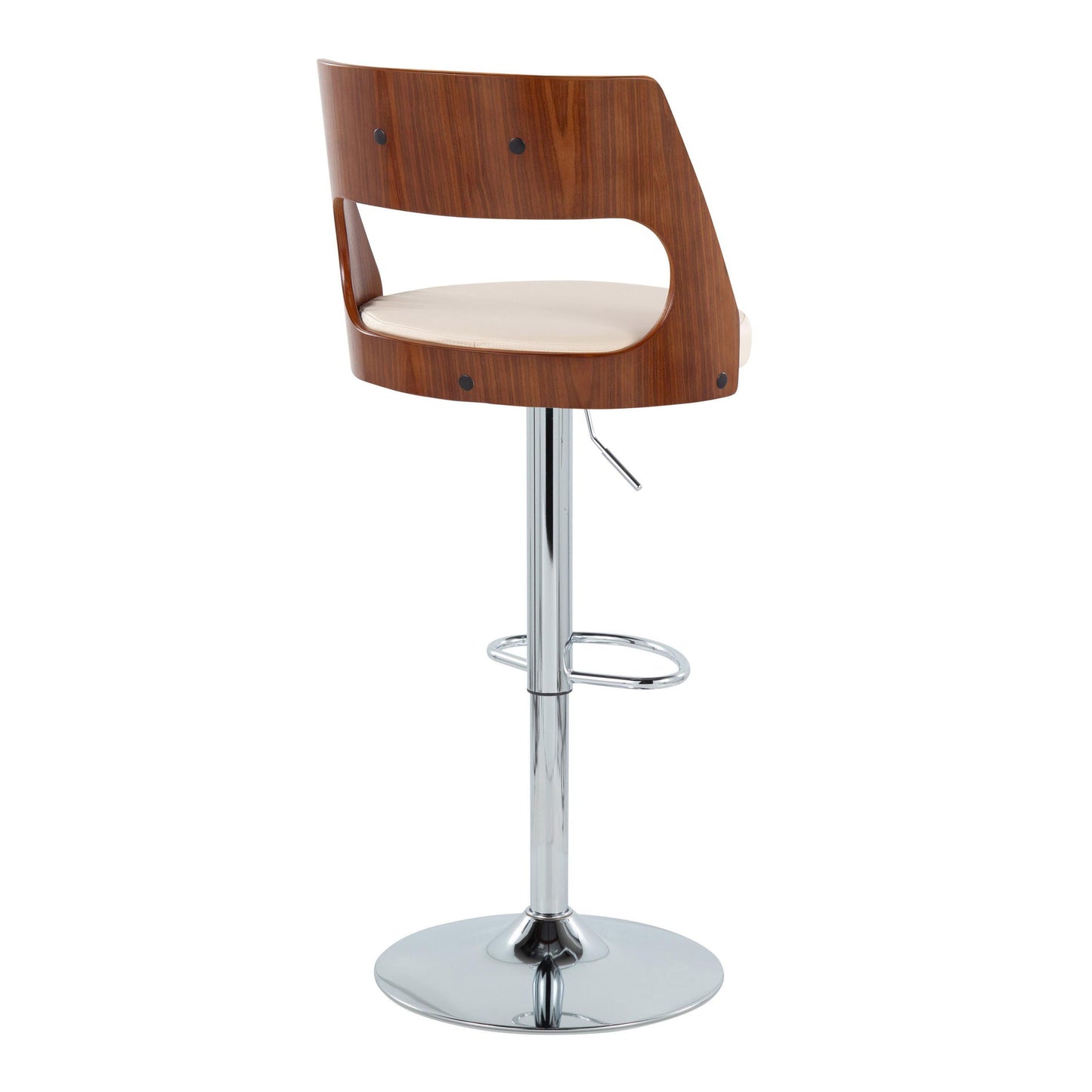 Cecina - Mid-Century Modern Adjustable Height Barstool Wth Swivel And Oval Footrest (Set of 2)