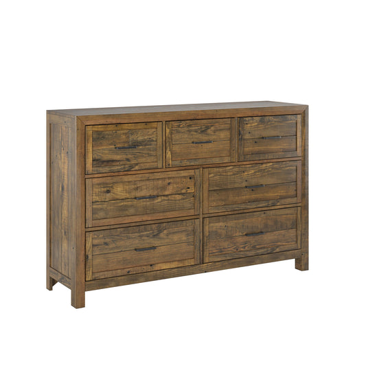 Lisque - 7 Drawer Dresser - Brown