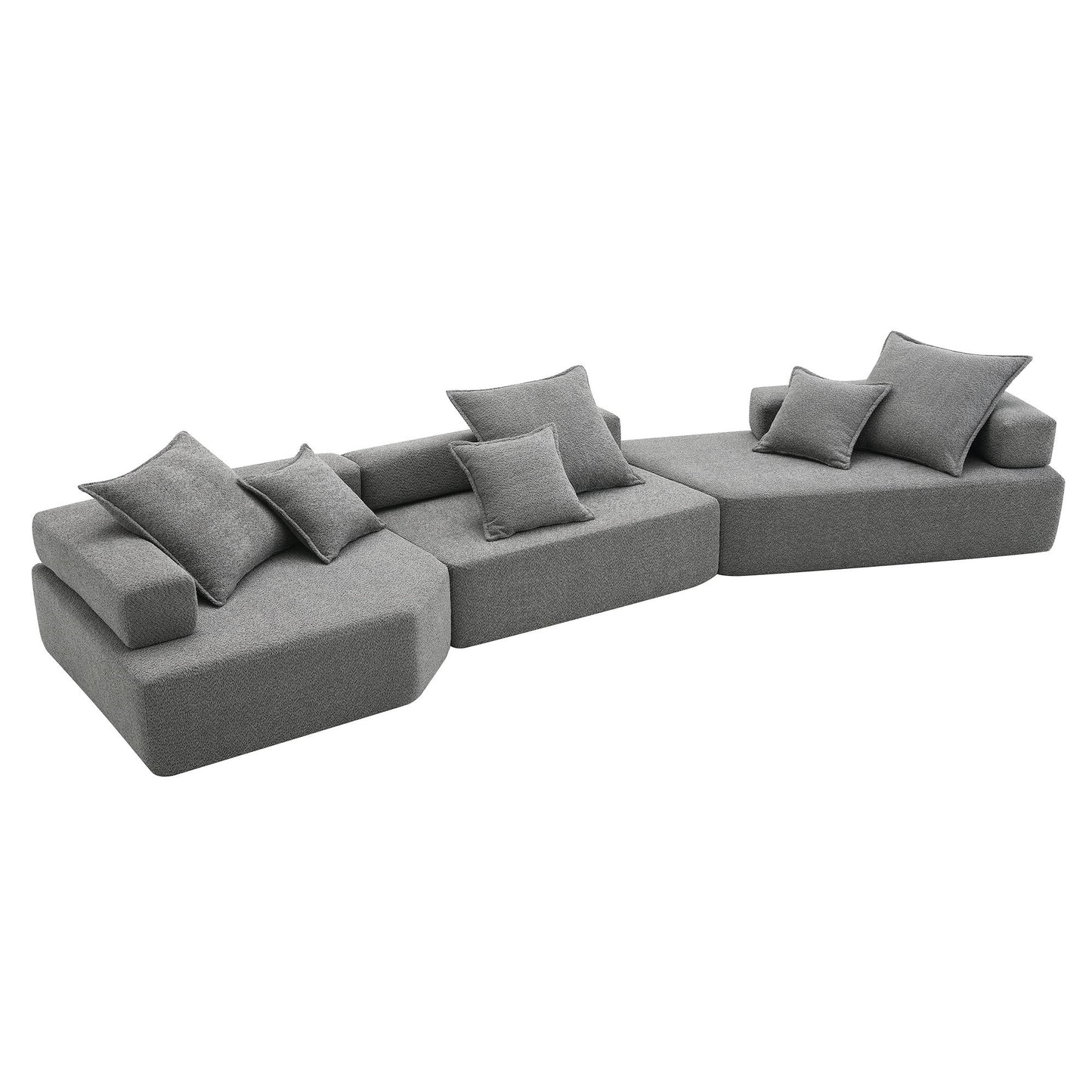 Oversized Modular Sectional Sofa, Luxury Boucle Floor Couch Set, Convertible Sleeper Couch, Spacious Foam-Filled Sofa Bed For Living Room