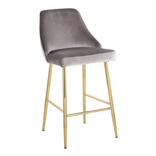 Marcel - Contemporary / Glam Counter Stool (Set of 2) - Gold / Silver