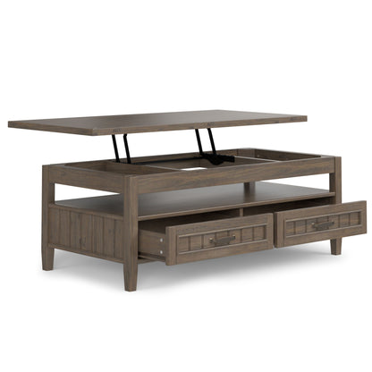 Lev - Lift Top Coffee Table - Smoky Brown