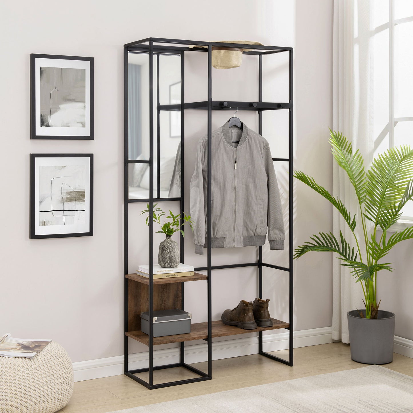 Modern Hall Tree With Hanging Storage