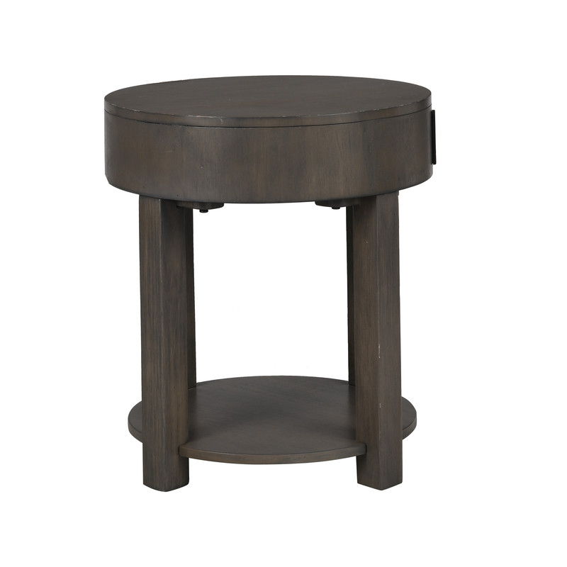 Jonah - MDF End Table With USB Ports - Light Brown