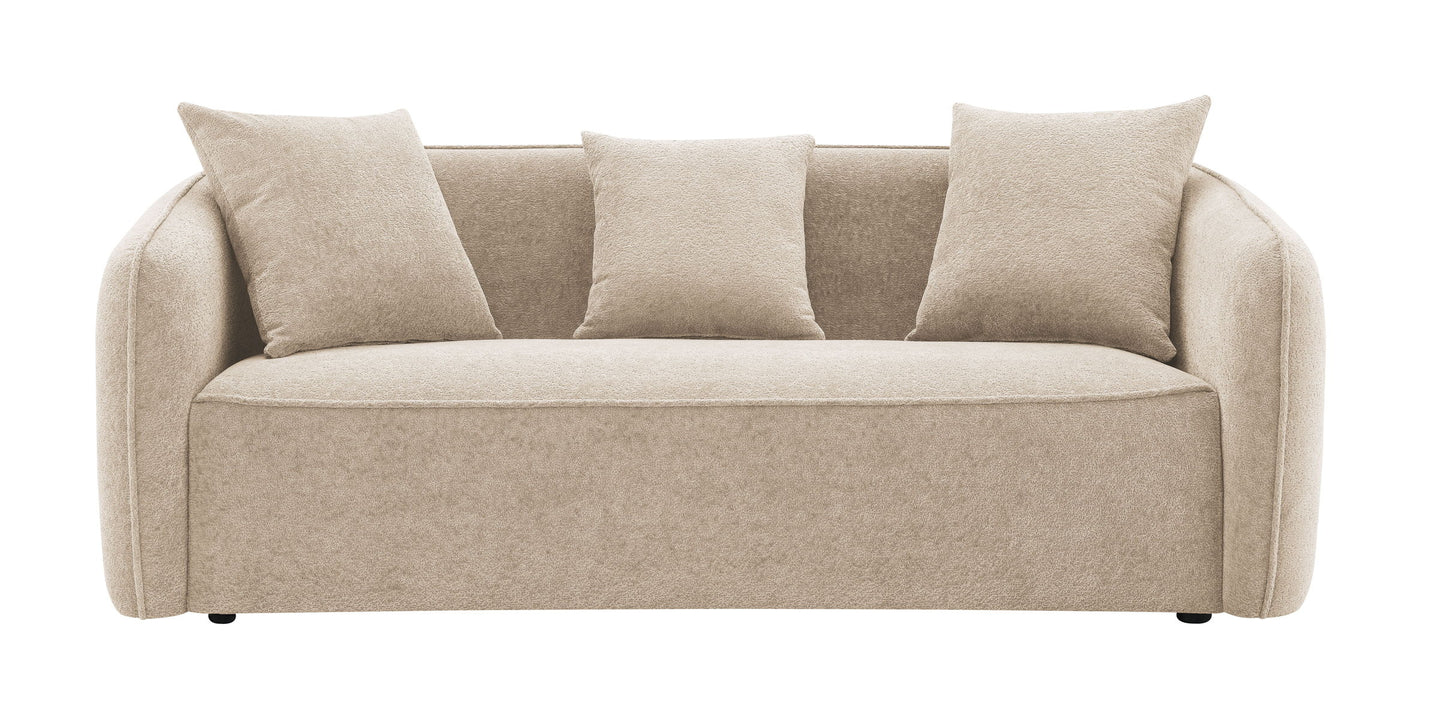 Keith - Chenille Sofa With 3 Matching Color Toss Pillows