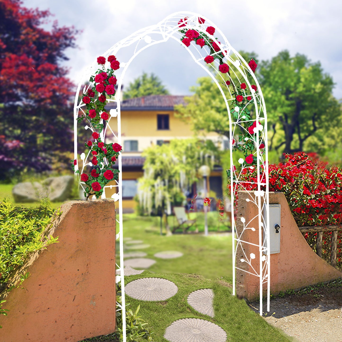 Metal Garden Arch Assemble Freely With 8 Styles Garden Arbor Trellis Climbing Plants Support Rose Arch