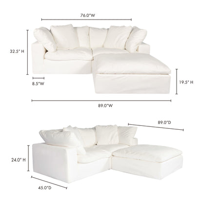 Clay - Nook Modular Sectional Livesmart Fabric - Cream