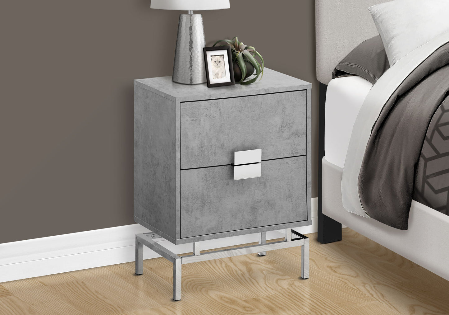 Accent Side Table, Storage Drawer, Modern Design