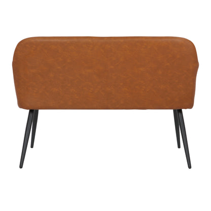 Daniella - Industrial High Back Bench - Black / Camel